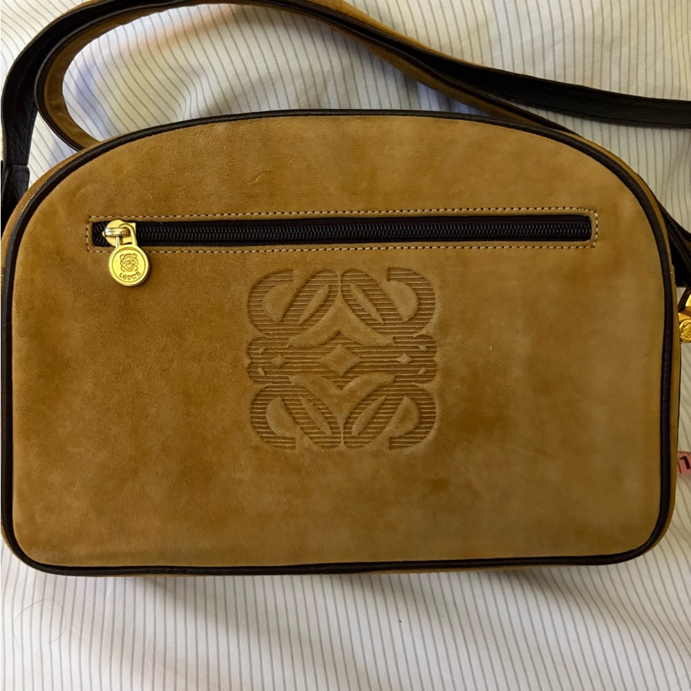 Loewe Brown Suede with Gold Zipper Vintage
